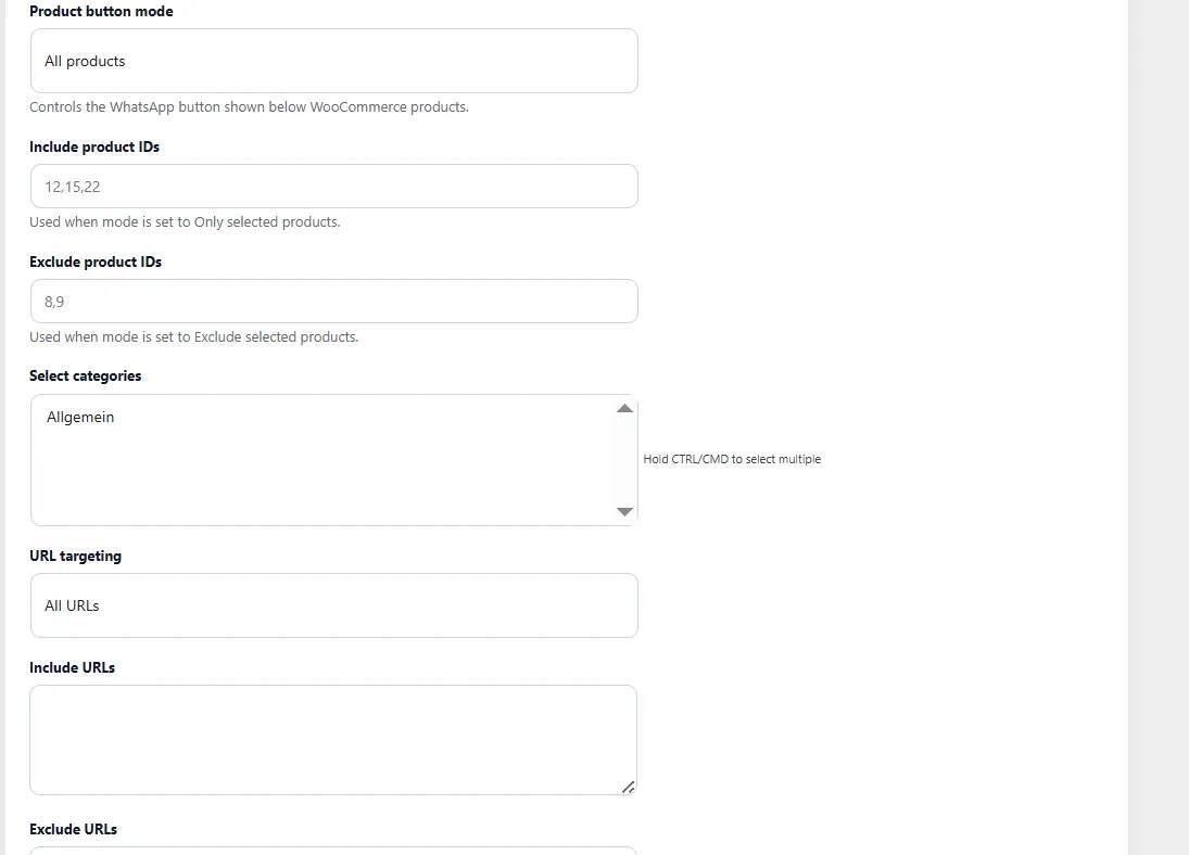 WebWerk Contact Chat Widget Pro – WooCommerce-Produktbutton mit Produkt-IDs